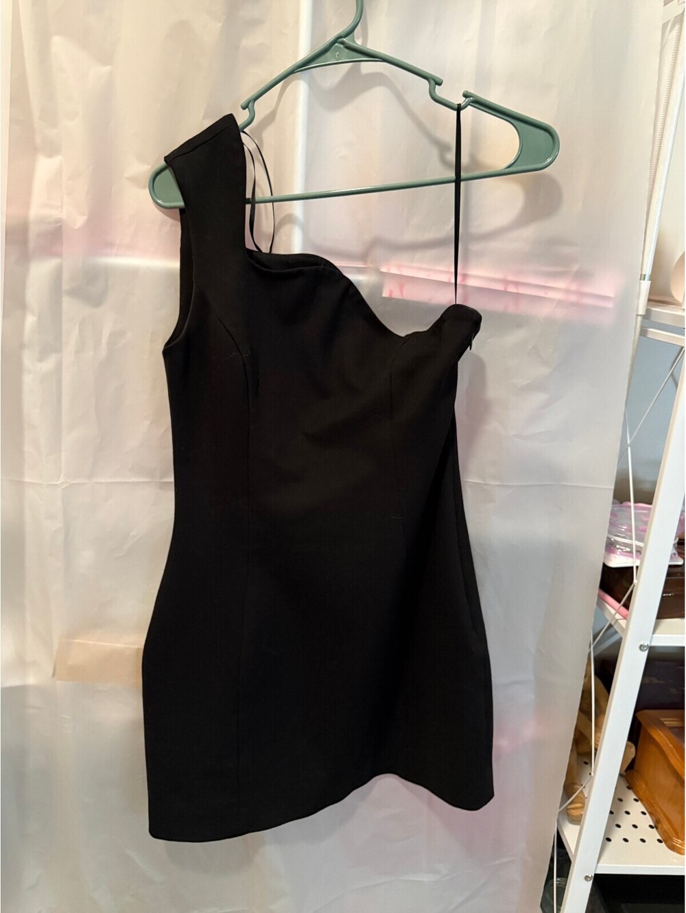 NBD Black One-Shoulder Mini Dress Size S